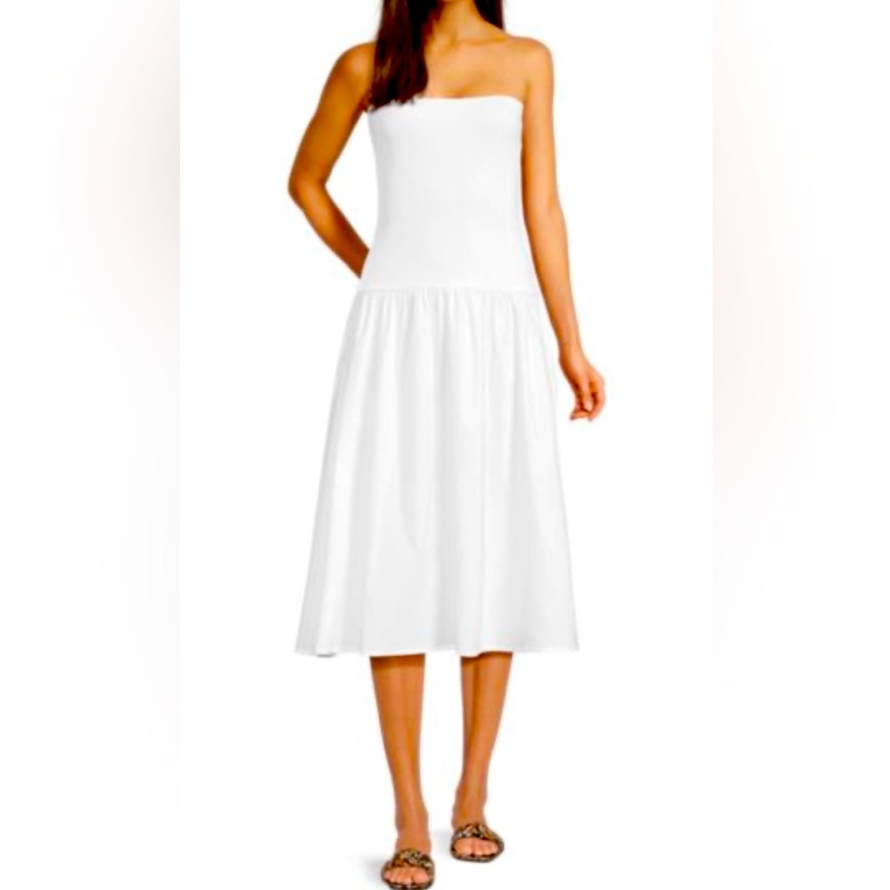 NWT- WEWOREWHAT Ribbed Bandeau Midi Dress
